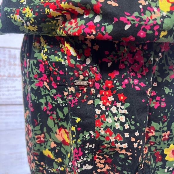 PINK by Victoria's Secret Size Medium Dark Florals Sleeveless Romper - Picture 3 of 6
